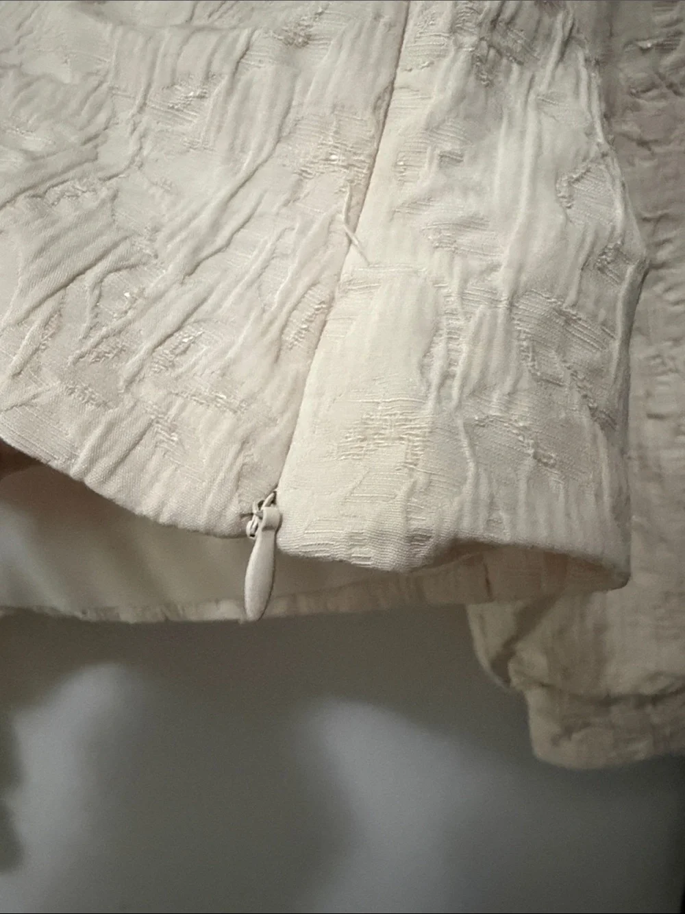 Zara Cream Puff-Sleeve V-Neck Blouse